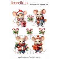 Cut-out shapes sheet - Christmas mouse